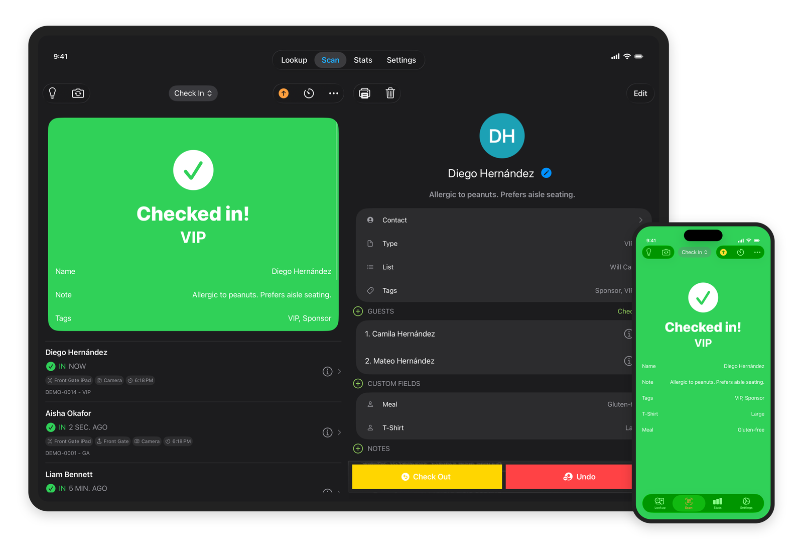 Guest Manager Check-In on iPad and iPhone