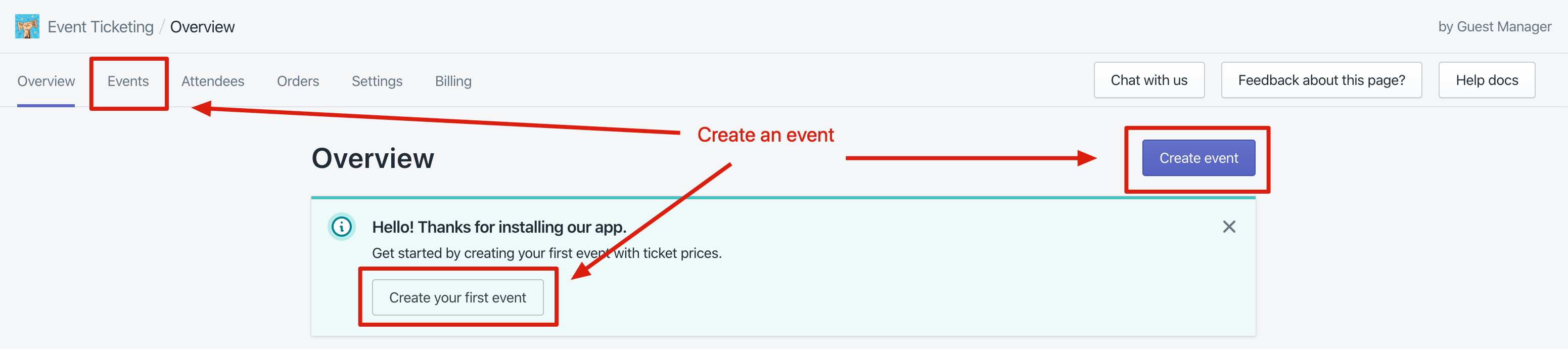create event in shopify app