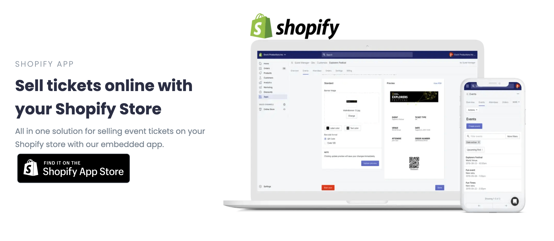 Sell event tickets with Shopify
