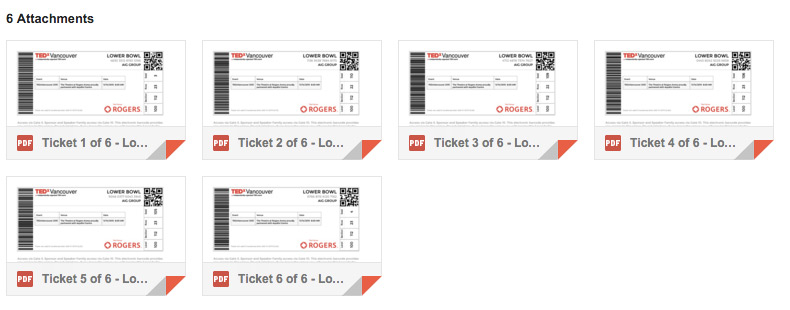 TEDx batch ticket generation