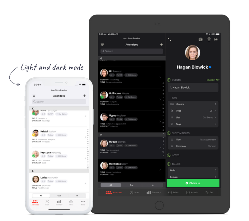 event check in app for guest list management